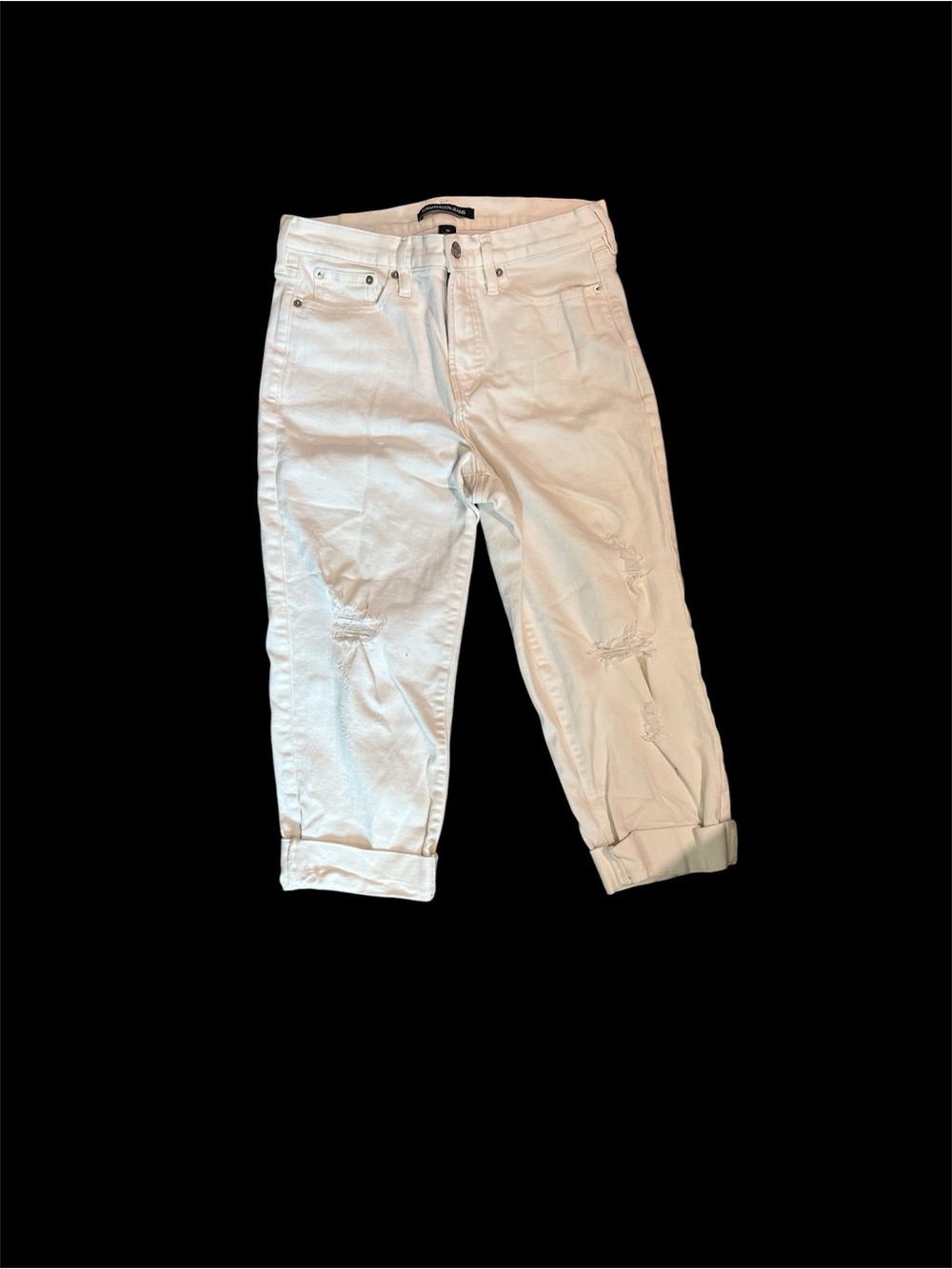Calvin Klein Jeans Distressed White Cropped Length